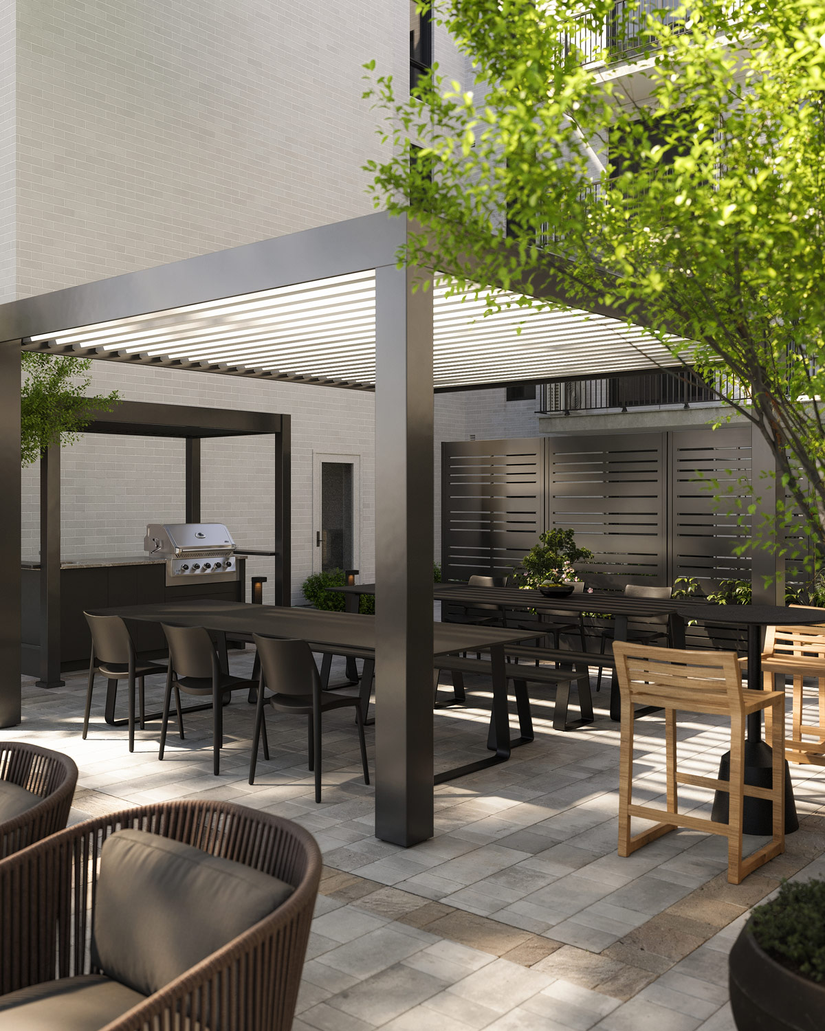 Terrasse commune extérieure de Boisé Boisé